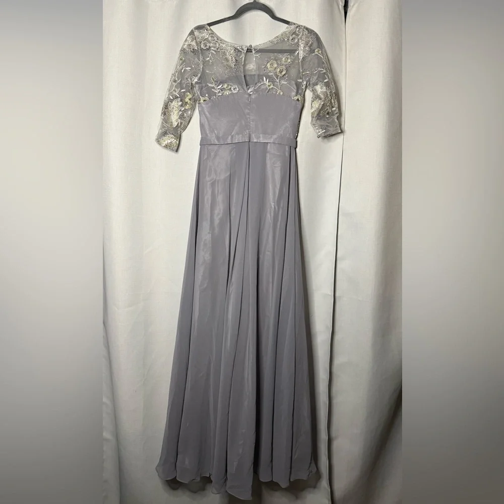 Dori Squeen Dove Grey Sequin Rhinestone Formal Dress - Picture 8 of 13